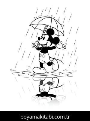 Mickey Mouse (Miki Fare) boyama sayfası – eğlenceli etkinlik, el becerilerini geliştirir