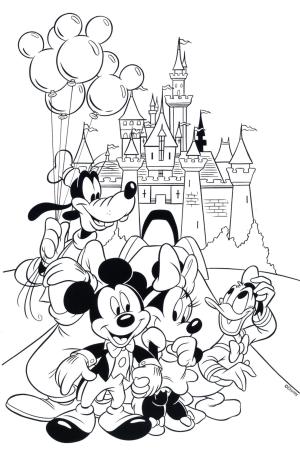 Mickey Mouse (Miki Fare) boyama sayfası,  coloring page, Mickey Mouse ve Fairytail Kalesi, 