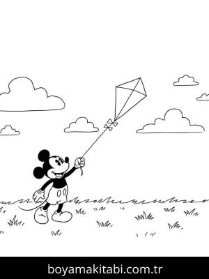 Mickey Mouse (Miki Fare) boyama sayfası – eğlenceli etkinlik, el becerilerini geliştirir