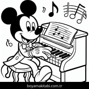 Mickey Mouse (Miki Fare) boyama sayfası – kolay boyama, eğitici aktivite