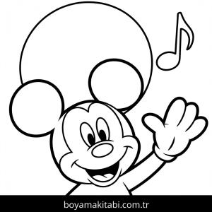Mickey Mouse (Miki Fare) boyama sayfası – okul öncesi, evde etkinlik