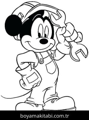 Mickey Mouse (Miki Fare) boyama sayfası – PDF indir, sevimli karakter