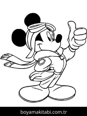 Mickey Mouse (Miki Fare) boyama sayfası – kolay boyama, eğitici aktivite