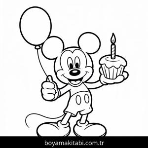 Mickey Mouse (Miki Fare) boyama sayfası – sanatsal çalışma, çocuklar için