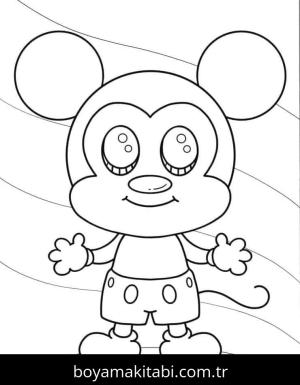 Mickey Mouse (Miki Fare) boyama sayfası – evde etkinlik, ücretsiz yazdır
