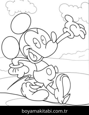 Mickey Mouse (Miki Fare) boyama sayfası – yaratıcılık, eğlenceli etkinlik