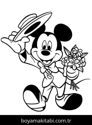 Mickey Mouse (Miki Fare) boyama sayfası – okul öncesi, evde etkinlik