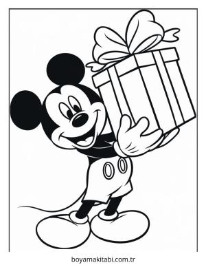 Mickey ve Minnie Mouse boyama sayfası – çizgi film temalı, basit çizim