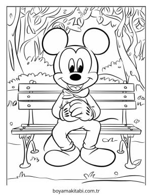 Mickey ve Minnie Mouse boyama sayfası – çizgi film temalı, basit çizim