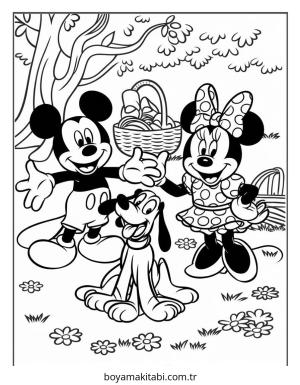 Mickey ve Minnie Mouse boyama sayfası – sanatsal çalışma, çocuklar için