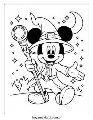 Mickey ve Minnie Mouse boyama sayfası – çocuklar için, çizgi film temalı