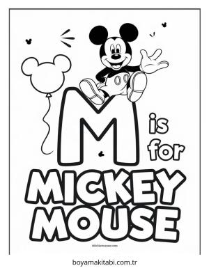 Mickey ve Minnie Mouse boyama sayfası – boyama çalışması, yaratıcılığı geliştirir
