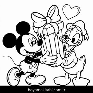 Mickey boyama sayfası – basit çizim, kolay boyama