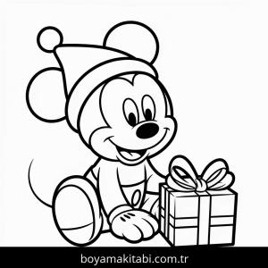 Mickey boyama sayfası – çocuk aktivitesi, PDF indir