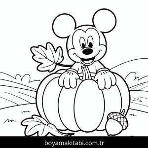 Mickey boyama sayfası – renkli çizimler, okul öncesi