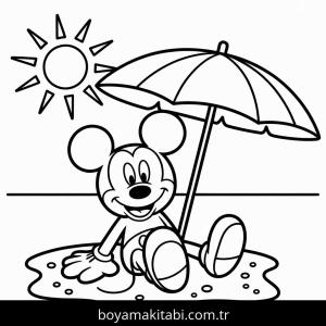 Mickey boyama sayfası – kolay boyama, eğitici aktivite