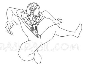 Miles Morales boyama sayfası,  coloring page, örümcek Adam mil Moral ücretsiz Yazdırılabilir, 