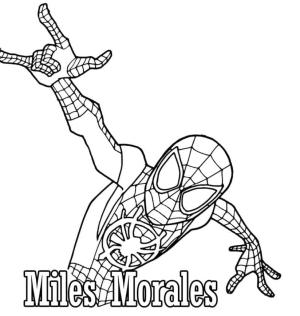 Miles Morales boyama sayfası,  coloring page, örümcek Adam Miles Morales çizimi, 