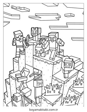Minecraft boyama sayfası – evde etkinlik, ücretsiz yazdır