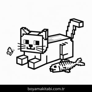 Minecraft boyama sayfası – sevimli karakter, sanatsal çalışma