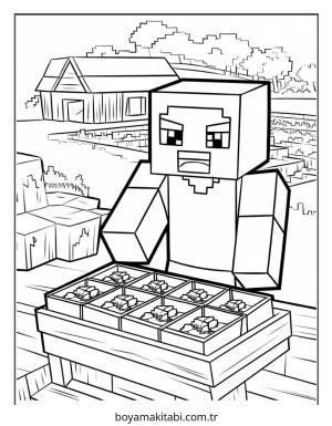 Minecraft boyama sayfası – el becerilerini geliştirir, boyama çalışması