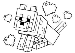 Minecraft boyama sayfası,  coloring page, Minecraft’ta Kurt, 