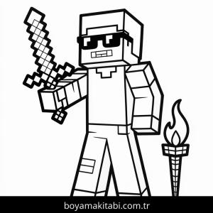 Minecraft boyama sayfası – okul öncesi, evde etkinlik