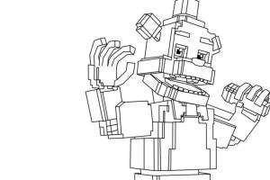 Minecraft boyama sayfası,  coloring page, Boyama sayfası Minecraft Freddy FNAF, 