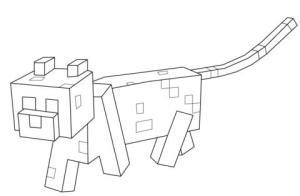 Minecraft boyama sayfası,  coloring page, Minecraft’ta Kedi, 