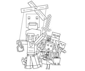 Minecraft boyama sayfası,  coloring page, Zombilere karşı kutsal savaşa katılın!, 