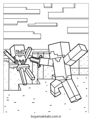 Minecraft boyama sayfası – boyama çalışması, yaratıcılığı geliştirir