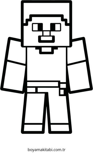 Minecraft boyama sayfası – sevimli karakter, sanatsal çalışma