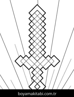 Minecraft boyama sayfası – çizgi film temalı, basit çizim