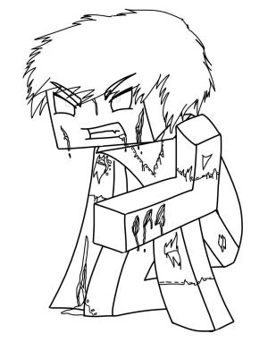 Minecraft boyama sayfası,  coloring page, Zombi Steve, 