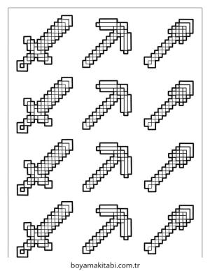 Minecraft boyama sayfası – basit çizim, kolay boyama