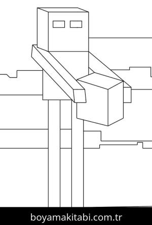 Minecraft boyama sayfası – renkli çizimler, okul öncesi