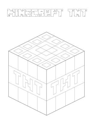 Minecraft boyama sayfası,  coloring page, Minecraft’ta TNT patlayıcıları, 