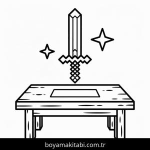 Minecraft boyama sayfası – çocuklar için, çizgi film temalı