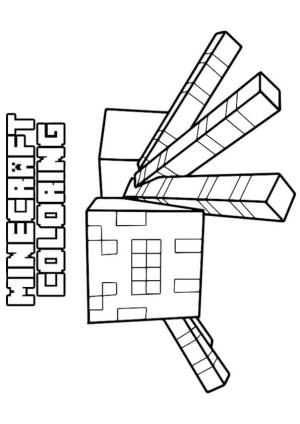 Minecraft boyama sayfası,  coloring page, Minecraft Örümcek, 