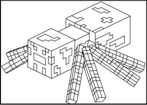 Minecraft boyama sayfası,  coloring page, Tehlikeli örümcek, 