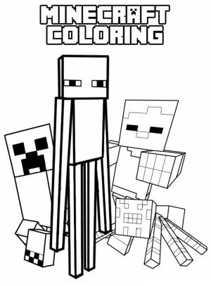 Minecraft boyama sayfası,  coloring page, Minecraft’taki ana düşmanlar, 