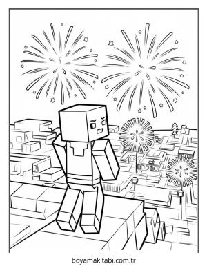 Minecraft boyama sayfası – PDF indir, sevimli karakter