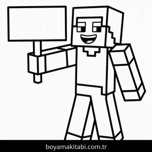 Minecraft boyama sayfası – çizgi film temalı, basit çizim