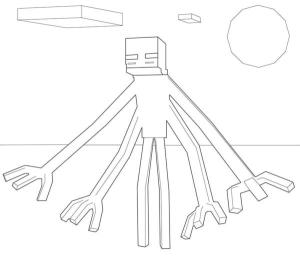 Minecraft boyama sayfası,  coloring page, Uzun, çok kollu canavar, 