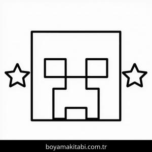 Minecraft boyama sayfası – çizgi film temalı, basit çizim