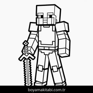 Minecraft boyama sayfası – sanatsal çalışma, çocuklar için