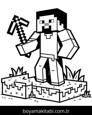 Minecraft boyama sayfası – eğlenceli etkinlik, el becerilerini geliştirir