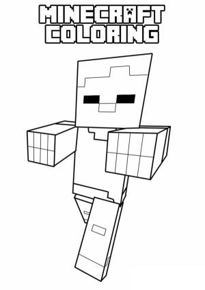 Minecraft boyama sayfası,  coloring page, Minecraft zombisi, 