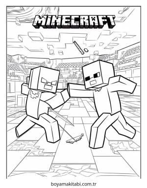 Minecraft boyama sayfası – boyama etkinliği, çocuk aktivitesi