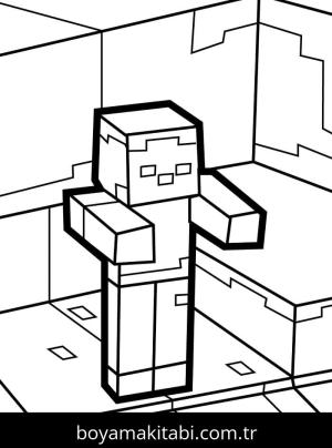 Minecraft boyama sayfası – çocuklar için, çizgi film temalı